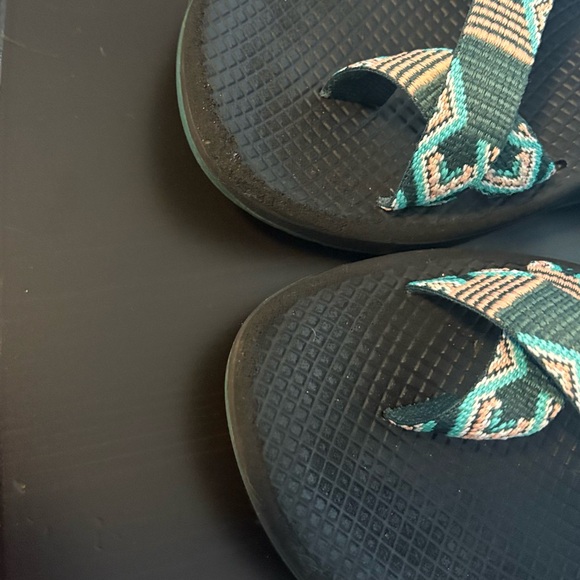 Chaco Women's Sandals with Teal and Pink Pattern - Picture 4 of 5